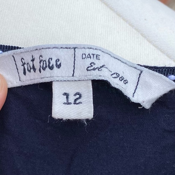 Fat Face 100% Cotton Size 12 Cami Vest Top Shirring Bird Animal Print Navy - Picture 12 of 12